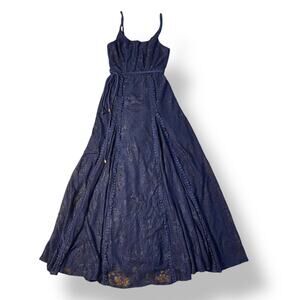 Selfie Leslie NWT Palm Springs Lace Overlay‎ Maxi Dress Womens Size XS Navy